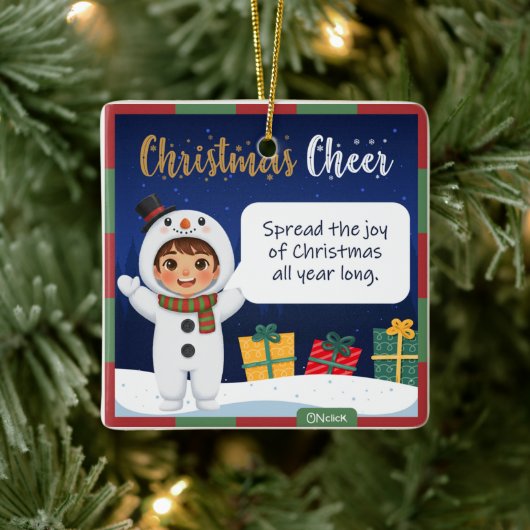 Snowman Christmas Ornament セラミックオーナメント (ツリー)