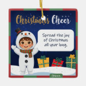 Snowman Christmas Ornament セラミックオーナメント (正面)