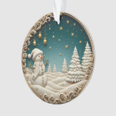 Snowman Christmas Ornament 2025 – Classic Carved オーナメント (正面)