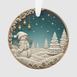Snowman Christmas Ornament 2025 – Classic Carved オーナメント