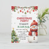  Snowman Christmas Party Invitation 招待状 (スタンド正面)