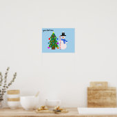 Snowman & Christmas Tree #3 Poster ポスター (キッチン)