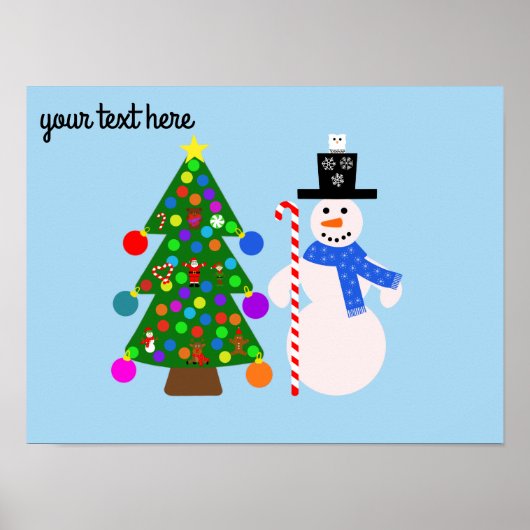 Snowman & Christmas Tree #3 Poster ポスター (正面)