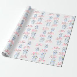 Snowman Christmas Wrapping Paper ラッピングペーパー