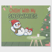 Snowman Christmas Wrapping Paper | Festive Gift  ラッピングペーパー (フラット)