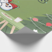 Snowman Christmas Wrapping Paper | Festive Gift  ラッピングペーパー (角)