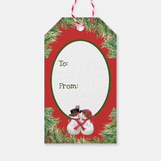 Snowman Couple ギフトタグ (裏面)