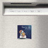 Snowman Couple Winter Wedding Save the Date マグネット (インサイチュ (食洗機))