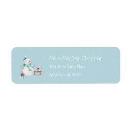 Snowman Custom Return Address Christmas Holiday ラベル