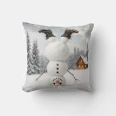 Snowman Doing a Headstand  クッション (正面)