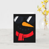 Snowman Face Family Christmas Matching Costume Men カード (黄色い花)