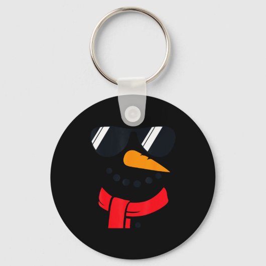 Snowman Face Family Christmas Matching Costume Men キーホルダー (正面)