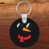 Snowman Face Family Christmas Matching Costume Men キーホルダー (正面)