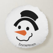 Snowman Face Hat Round Pillow ラウンドクッション (裏面)