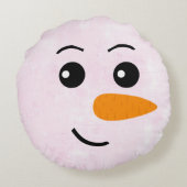 Snowman Face Winter  ラウンドクッション (裏面)