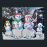 Snowman Family ポスター<br><div class="desc">Snowman Family painted on Ozarks Federal Bank window in Ironton,  Missouri</div>