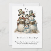 Snowman Family Carolers Christmas Greeting | 招待状 (正面)