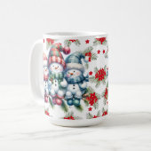 Snowman Family Holiday Mug コーヒーマグカップ (正面左)