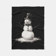 Snowman fleece blanket