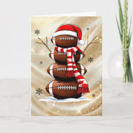 Snowman Football Tree Christmas Holiday Card シーズンカード