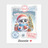 Snowman & Gifts Christmas Sticker シール (シート)