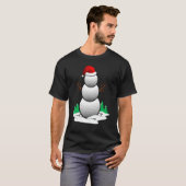 Snowman Golf Ball Santa Hat Christmas Pajama Xmas Tシャツ (正面フル)