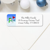  Snowman Golfer Return Address Label ラベル