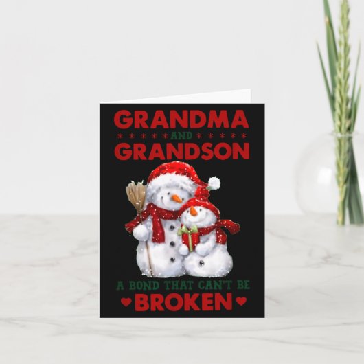 Snowman Grandma And Grandson A Bond That Can't Be  カード (正面)
