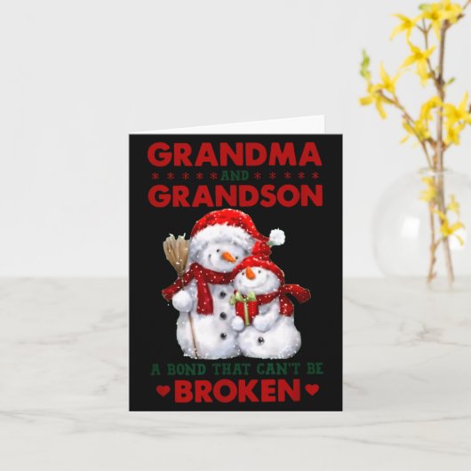 Snowman Grandma And Grandson A Bond That Can't Be  カード (黄色い花)