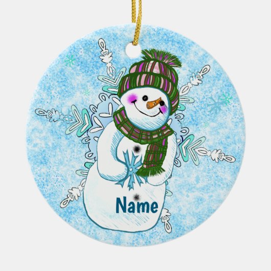 Snowman Granny ornament セラミックオーナメント (正面)