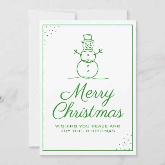 Snowman Greeting Christmas Card カード (正面)