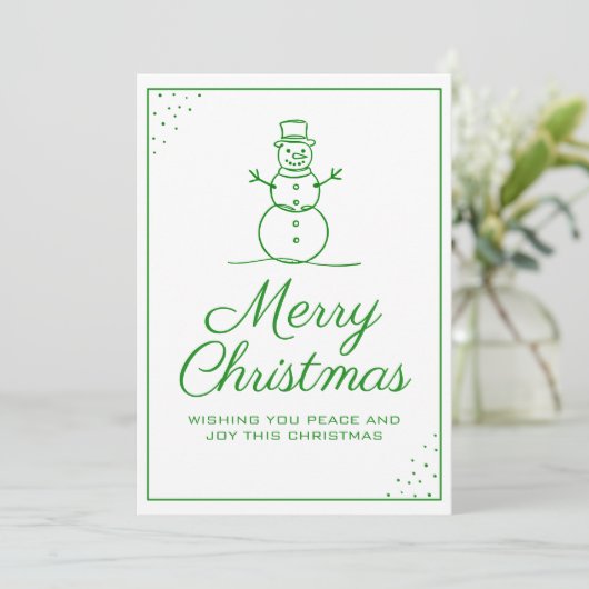 Snowman Greeting Christmas Card カード (スタンド正面)