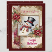 Snowman Greetings Scrapbook Paper (正面/裏面)
