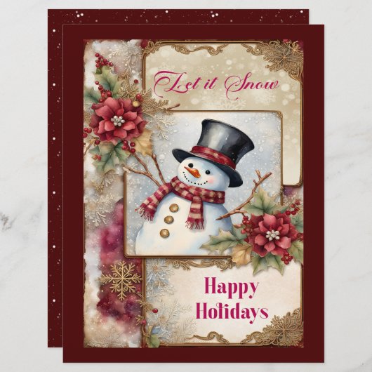 Snowman Greetings Scrapbook Paper (正面/裏面)