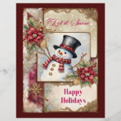 Snowman Greetings Scrapbook Paper (正面)