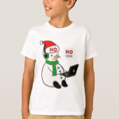 Snowman Hacker Ho Ho Code Christmas Tee Tシャツ (正面)