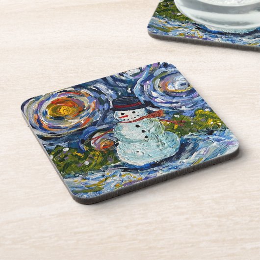 Snowman Hard plastic coaster set コースター (左側)