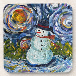 Snowman Hard plastic coaster set コースター