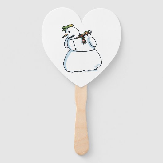 Snowman heart hand fans ハンドファン (正面)