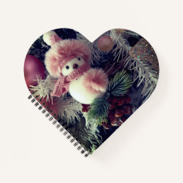 Snowman Heart-Shaped Spiral Notebook ノートブック