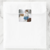 Snowman Hitchhiking to Florida スクエアシール (バッグ)