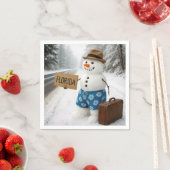 Snowman Hitchhiking to Florida スタンダードカクテルナプキン (インサイチュ)