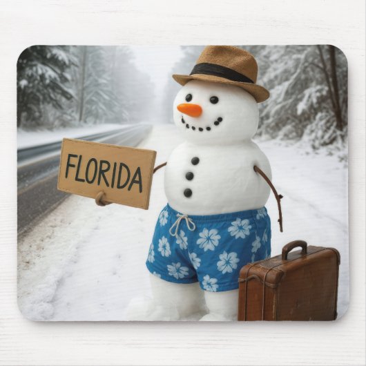 Snowman Hitchhiking to Florida マウスパッド (正面)