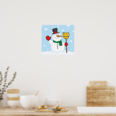 Snowman Holding A Broom Poster ポスター (キッチン)