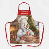 Snowman Holiday Baking Apron エプロン (正面)