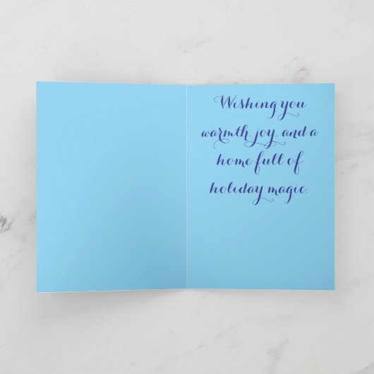 Snowman House – Whimsical Personalized Christmas G カード (内部)