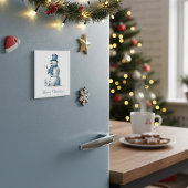 Snowman in Delft Blue, customizable マグネット