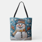 Snowman in Snow トートバッグ (裏面)