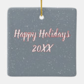 Snowman In Winter Woods With Animal Friends セラミックオーナメント (裏面)