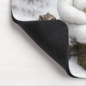 Snowman In Winter Woods With Animal Friends マウスパッド (コーナー)